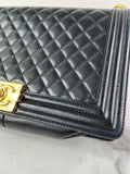 CHANEL Black Quilted Large Boy Crossbody/Shoulder Bag