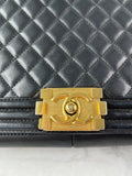 CHANEL Black Quilted Large Boy Crossbody/Shoulder Bag