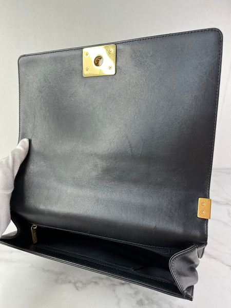 CHANEL Black Quilted Large Boy Crossbody/Shoulder Bag