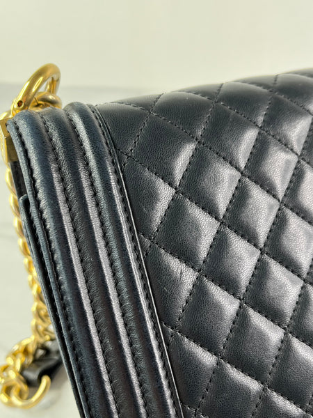 CHANEL Black Quilted Large Boy Crossbody/Shoulder Bag