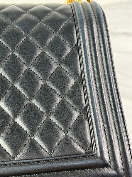 CHANEL Black Quilted Large Boy Crossbody/Shoulder Bag