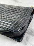 CHANEL Black Quilted Large Boy Crossbody/Shoulder Bag