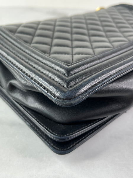 CHANEL Black Quilted Large Boy Crossbody/Shoulder Bag
