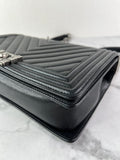 CHANEL Black Chevron Caviar Large Boy Crossbody/Shoulder Bag