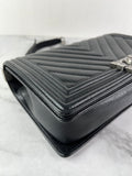 CHANEL Black Chevron Caviar Large Boy Crossbody/Shoulder Bag