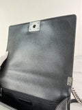 CHANEL Black Chevron Caviar Large Boy Crossbody/Shoulder Bag