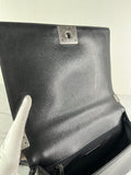 CHANEL Black Chevron Caviar Large Boy Crossbody/Shoulder Bag