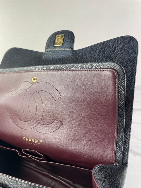 CHANEL Black Caviar Classic Jumbo Double Flap Bag