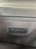 CHANEL Black Chevron Caviar Large Boy Crossbody/Shoulder Bag