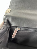 CHANEL Black Chevron Caviar Large Boy Crossbody/Shoulder Bag