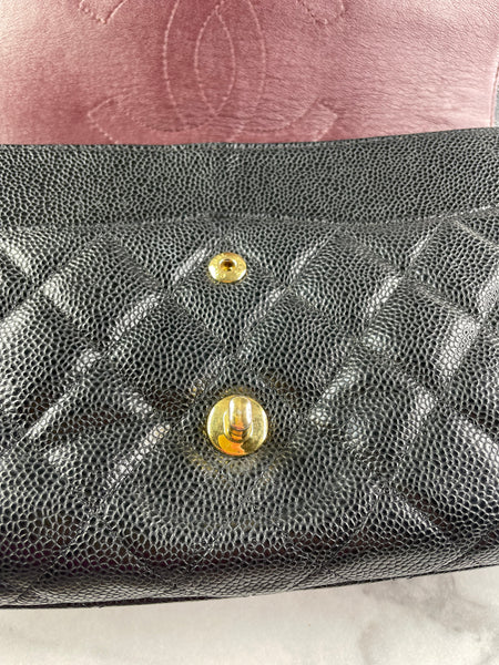 CHANEL Black Caviar Classic Jumbo Double Flap Bag