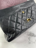 CHANEL Black Caviar Classic Jumbo Double Flap Bag