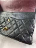 CHANEL Black Caviar Classic Jumbo Double Flap Bag
