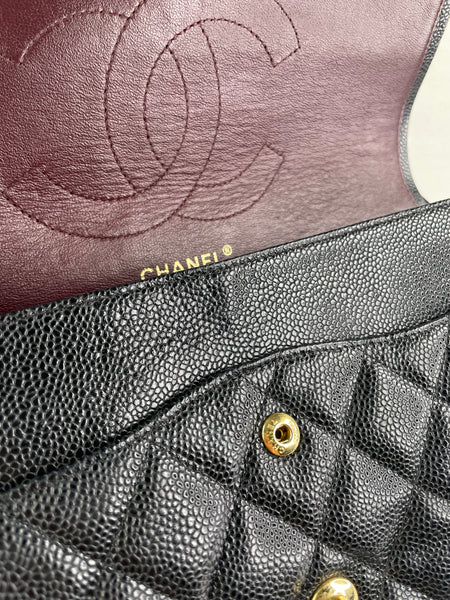 CHANEL Black Caviar Classic Jumbo Double Flap Bag