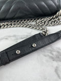 CHANEL Black Chevron Caviar Large Boy Crossbody/Shoulder Bag