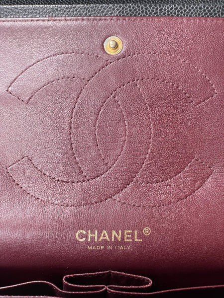 CHANEL Black Caviar Classic Jumbo Double Flap Bag