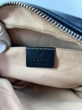 GUCCI Black Calfskin Matelasse Mini GG Marmont Chain Shoulder/Crossbody Bag