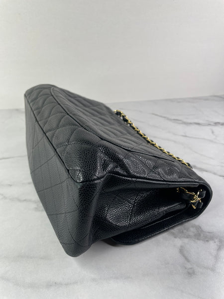 CHANEL Black Caviar Classic Jumbo Double Flap Bag