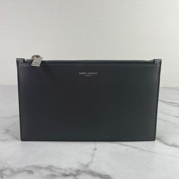 Saint Laurent Storm Grey Small Pouch/Clutch