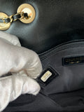 CHANEL Beige/Black Calfskin Quilted Medium Graphic Flap Shoulder/Crossbody Bag