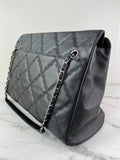 CHANEL Black Quilted Hampton Shopping Tote Shoulder Bag