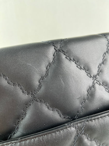 CHANEL Black Quilted Hampton Shopping Tote Shoulder Bag