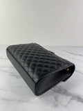 SAINT LAURENT Black ENVELOPE MEDIUM BAG IN MIX MATELASSÉ GRAIN DE POUDRE EMBOSSED LEATHER Crossbody/Shoulder Bag