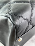 CHANEL Black Quilted Hampton Shopping Tote Shoulder Bag