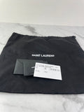 SAINT LAURENT Black ENVELOPE MEDIUM BAG IN MIX MATELASSÉ GRAIN DE POUDRE EMBOSSED LEATHER Crossbody/Shoulder Bag
