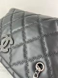 CHANEL Black Quilted Hampton Shopping Tote Shoulder Bag