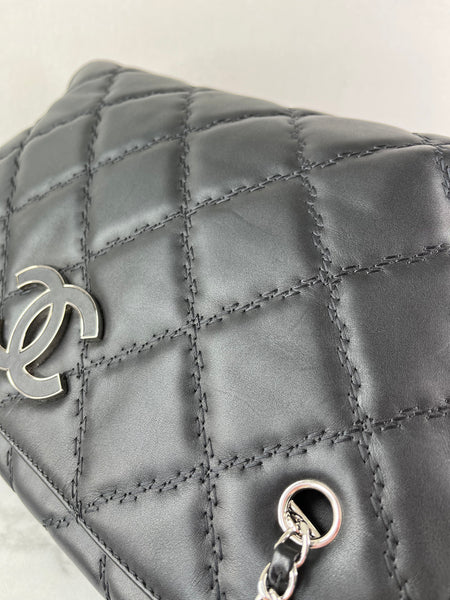 CHANEL Black Quilted Hampton Shopping Tote Shoulder Bag