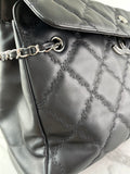 CHANEL Black Quilted Hampton Shopping Tote Shoulder Bag