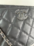 CHANEL Black Quilted Hampton Shopping Tote Shoulder Bag