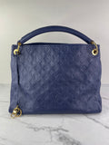 LOUIS VUITTON Celeste (Blue) Artsy MM Monogram Empreinte Leather Shoulder Bag