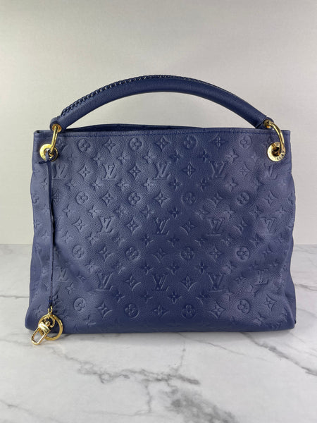 LOUIS VUITTON Celeste (Blue) Artsy MM Monogram Empreinte Leather Shoulder Bag