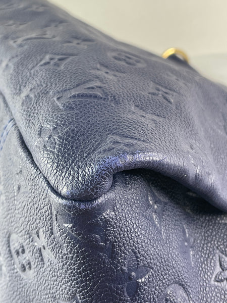 LOUIS VUITTON Celeste (Blue) Artsy MM Monogram Empreinte Leather Shoulder Bag