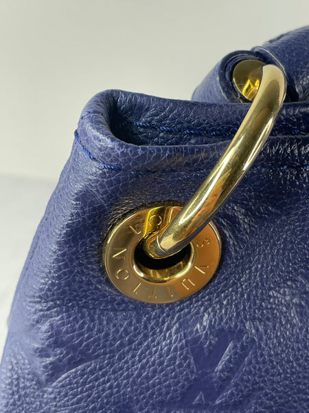 LOUIS VUITTON Celeste (Blue) Artsy MM Monogram Empreinte Leather Shoulder Bag