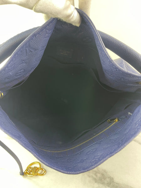LOUIS VUITTON Celeste (Blue) Artsy MM Monogram Empreinte Leather Shoulder Bag