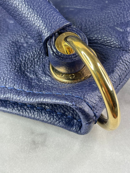 LOUIS VUITTON Celeste (Blue) Artsy MM Monogram Empreinte Leather Shoulder Bag