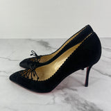 Christian Louboutin Black Scalopump 85 Suede Pumps Size 38.5