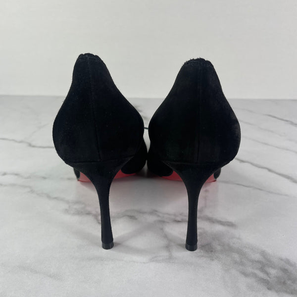 Christian Louboutin Black Scalopump 85 Suede Pumps Size 38.5