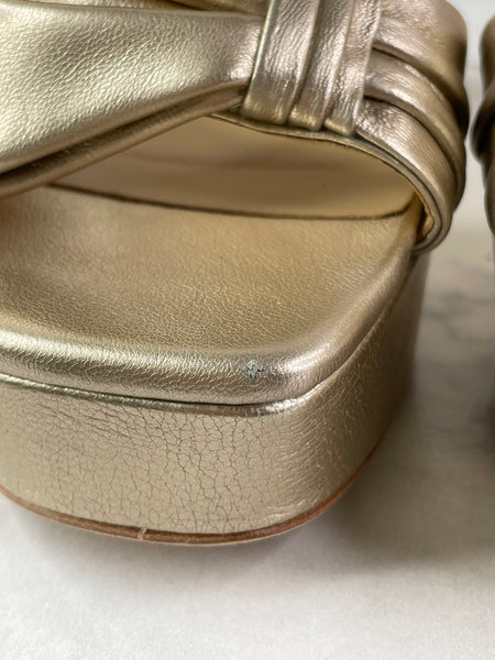 Badgley Mischka Alora Champagne Platform Sandals Size 8.5