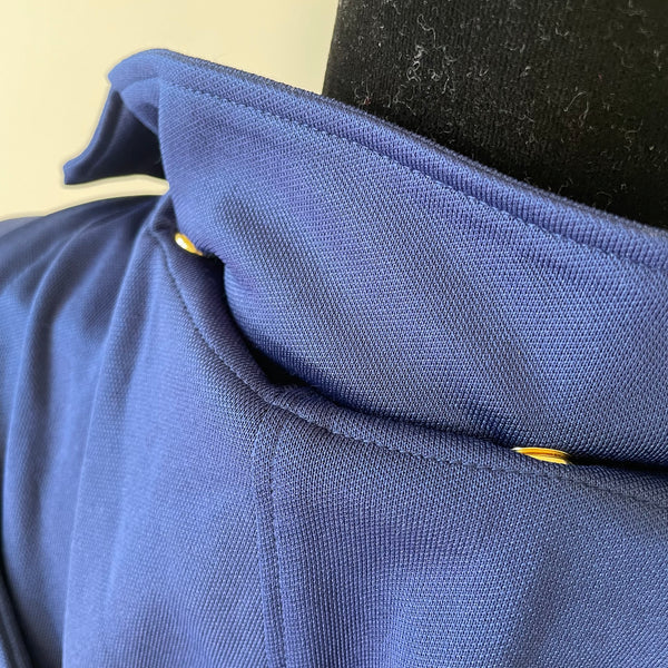 GUCCI Women’s Navy Blue Web-Stripe detachable-sleeve hooded jacket Size XS