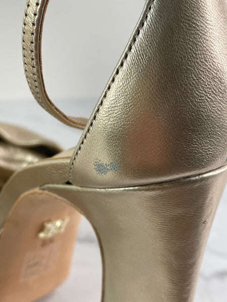 Badgley Mischka Alora Champagne Platform Sandals Size 8.5