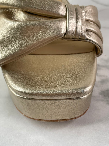 Badgley Mischka Alora Champagne Platform Sandals Size 8.5