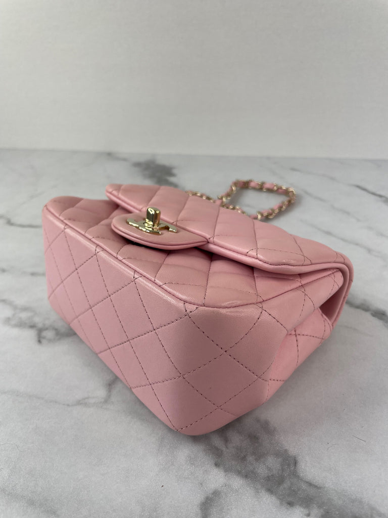 Pink Chanel Square Purse CHANEL Classic Square Lambskin Light Pink