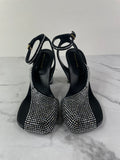 DRIES VAN NOTEN Black Embellished Leather Heeled Sandals Size 37.5