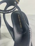 DRIES VAN NOTEN Black Embellished Leather Heeled Sandals Size 37.5