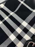 BURBERRY Black/White Nova Check Canvas and Leather Buckle Hobo Shoulder Bag