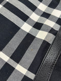 BURBERRY Black/White Nova Check Canvas and Leather Buckle Hobo Shoulder Bag
